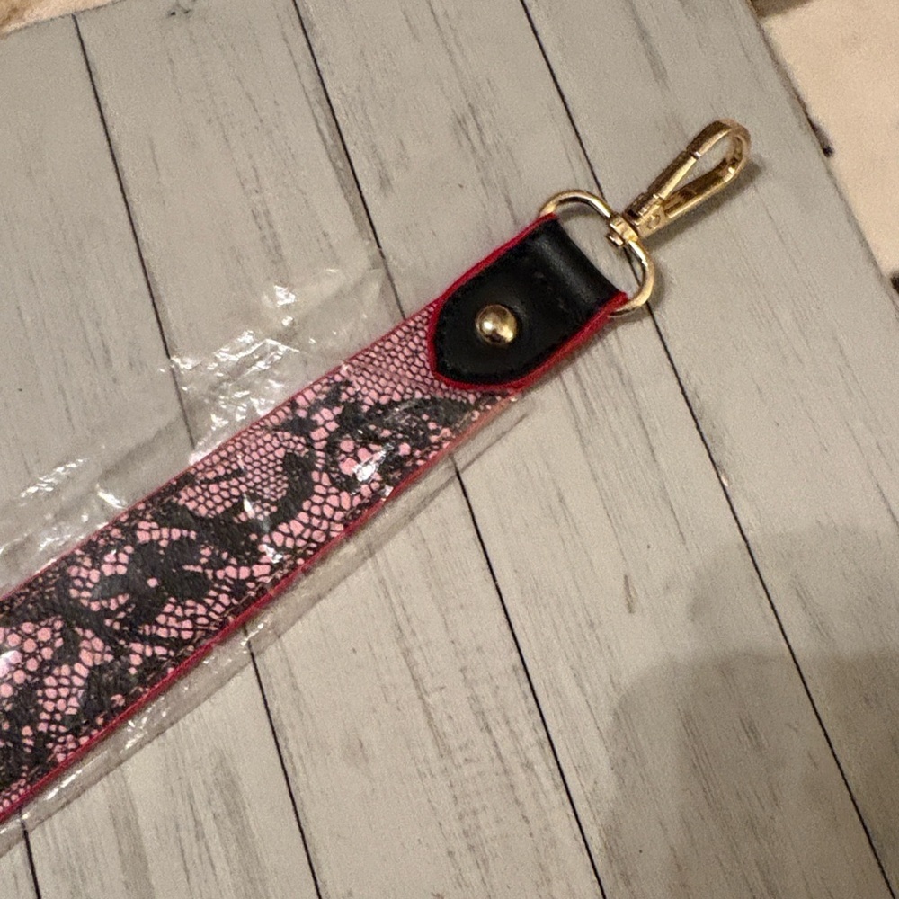 Pink and Black Lace Strap
